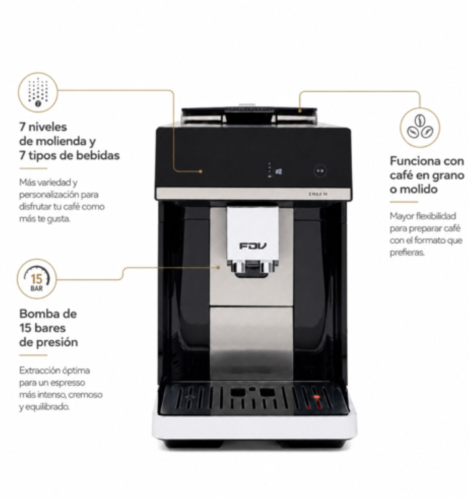 FDV Cafetera Superautomática 250g Libérica Negro-6