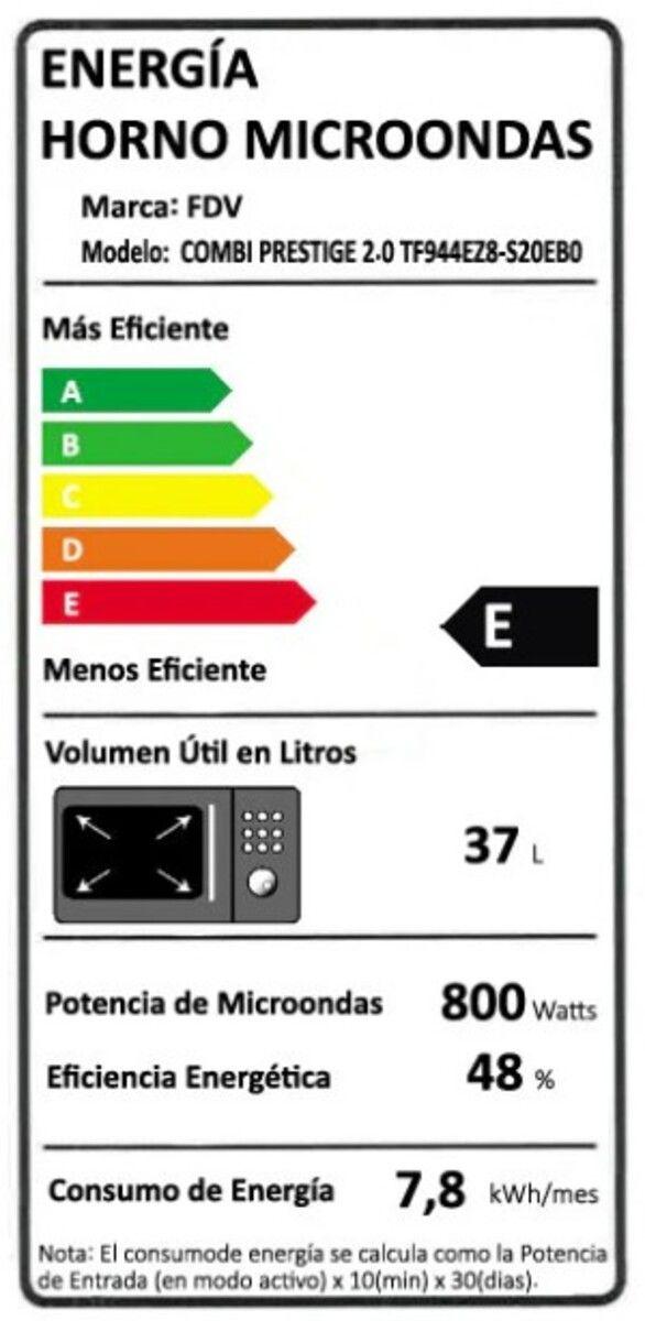 Horno Microondas 2 en 1 Prestige 37 lts FDV-2