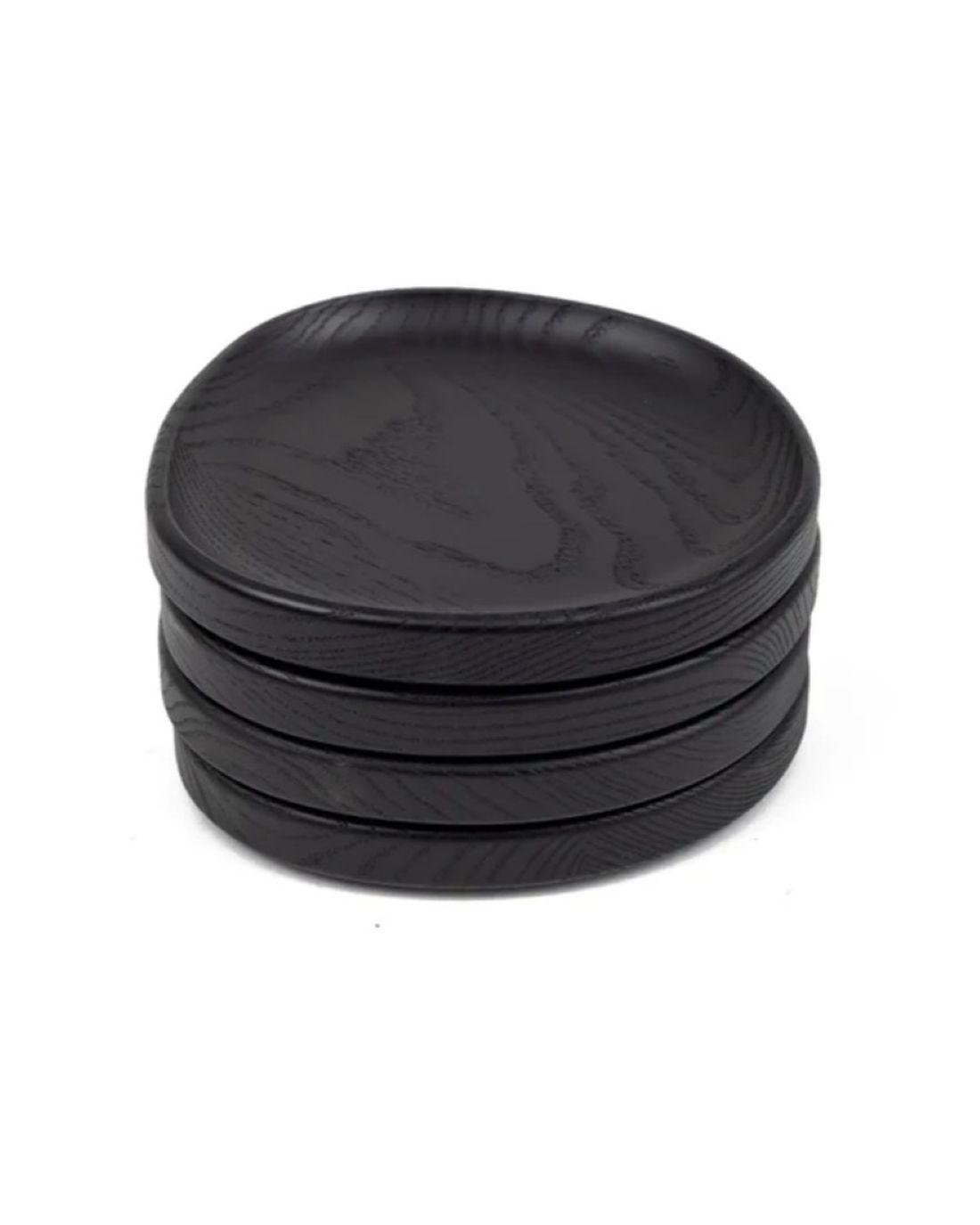 Set 4 platos madera negra Coquinaria-4