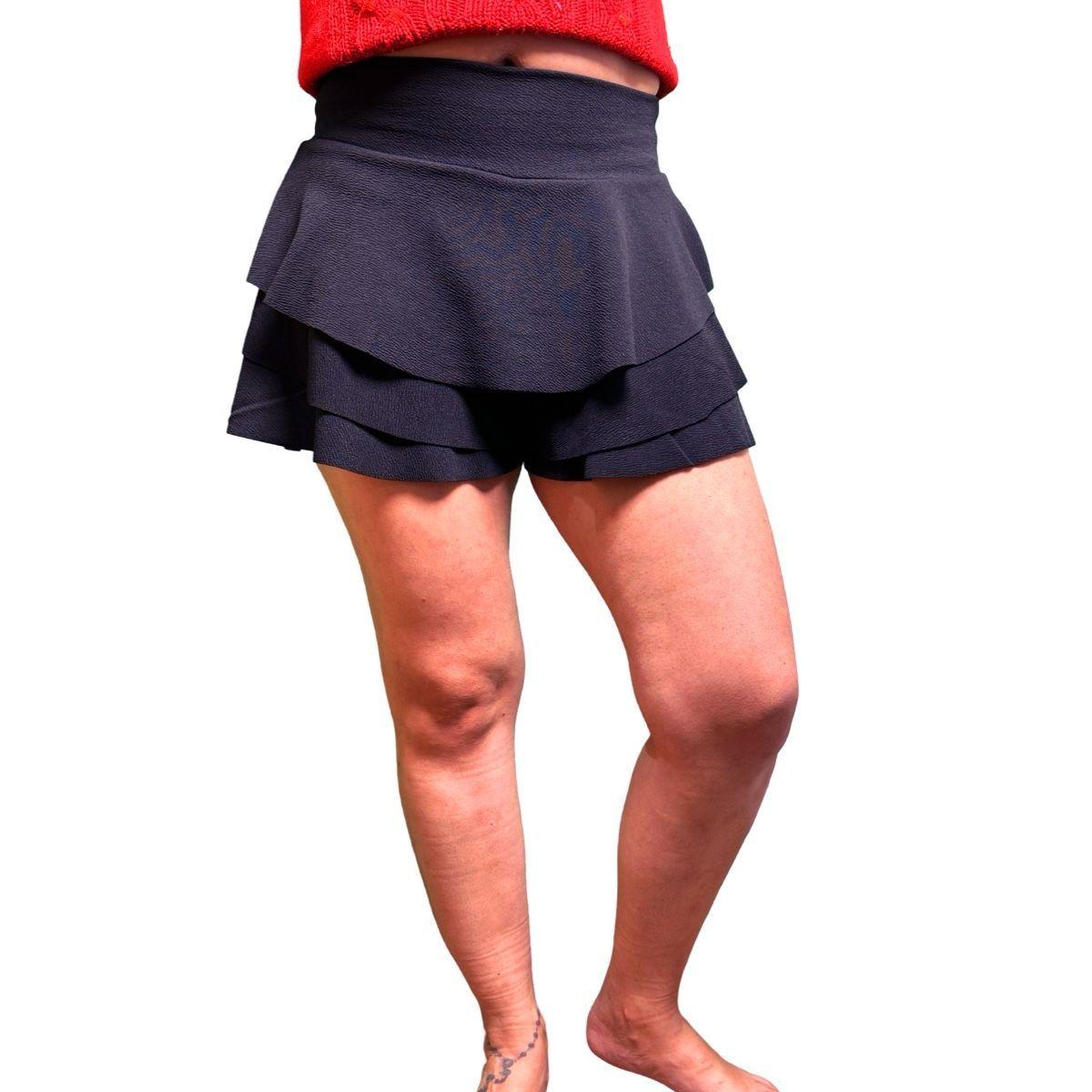 Falda Short Mujer Tela Sofía Moda 3 Capas Elegante-2