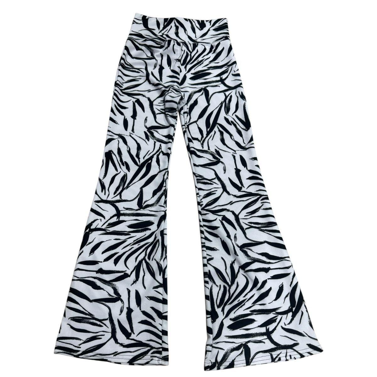Pantalon Mujer Palazzo Flare Pata Elefante Estampado Zebra-2