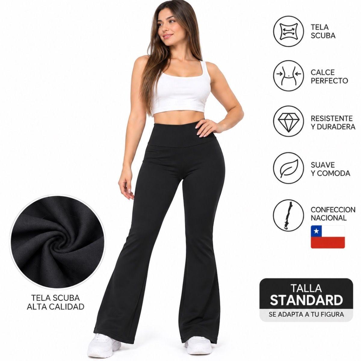Calza Deportiva Flare Mujer Tela Scuba Talla Standard Nacional-4