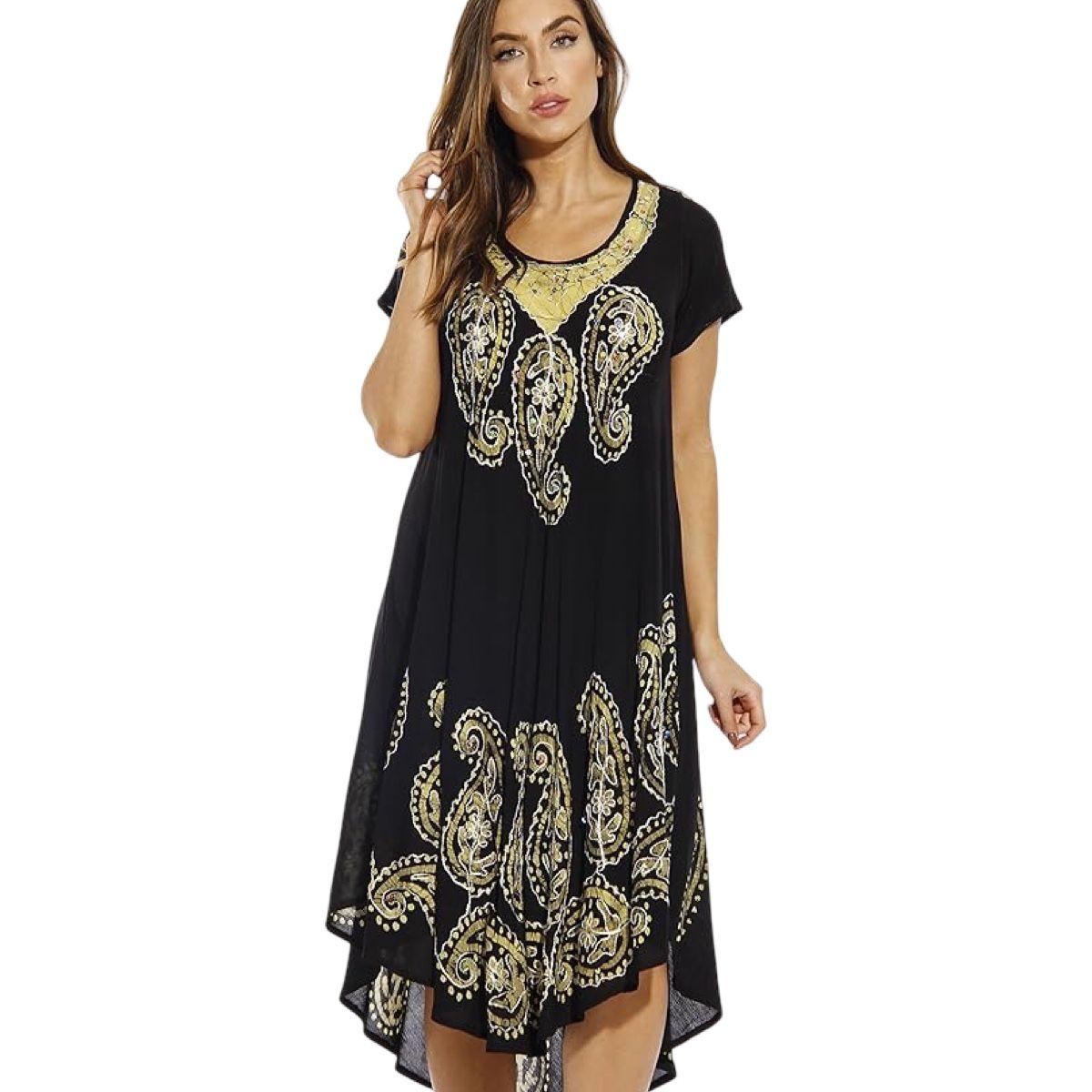 Pack x3 Vestidos Batik Hindú Verano Surtidos con y sin Manga-5