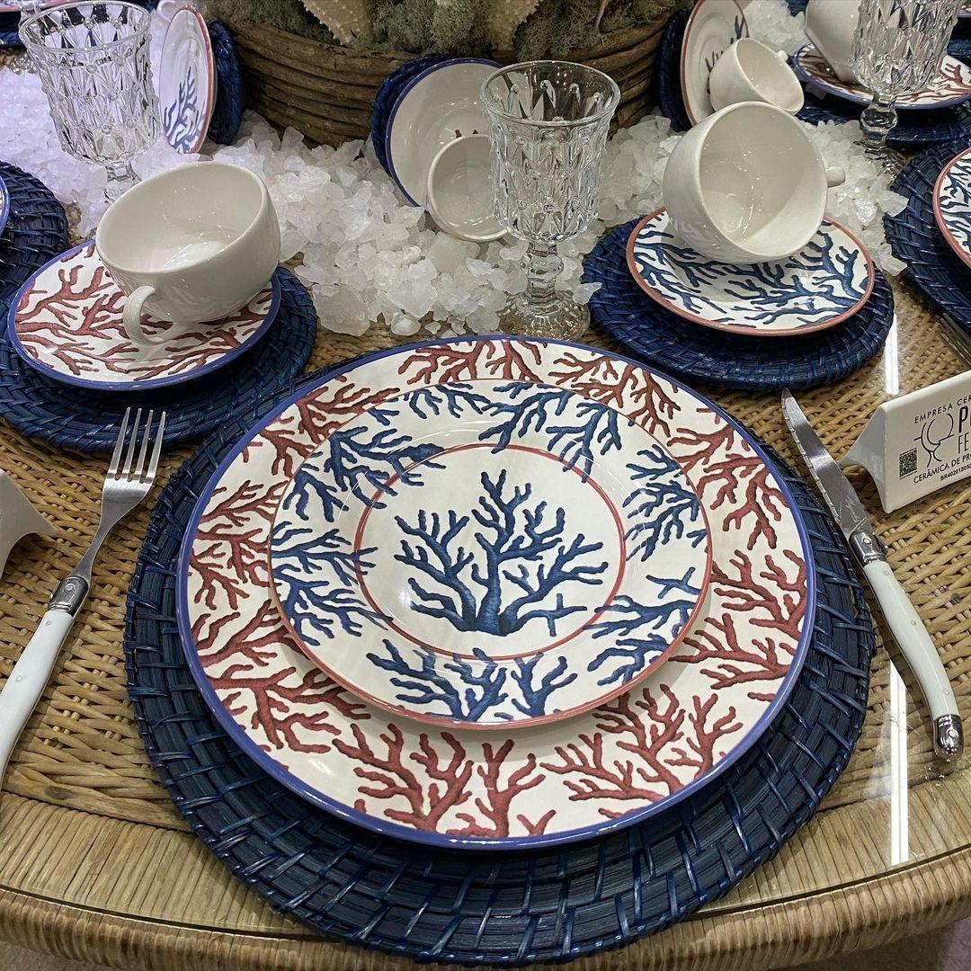 SET VAJILLA 18 PIEZAS CORAL GLABES ROJO-4