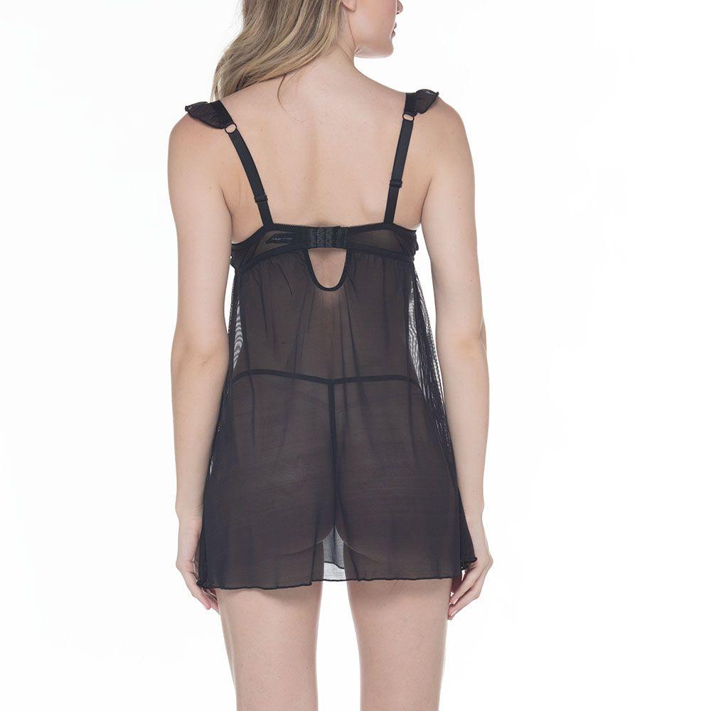 Baby Doll de Encaje y Malla: Luce Sensual y Confiada-2