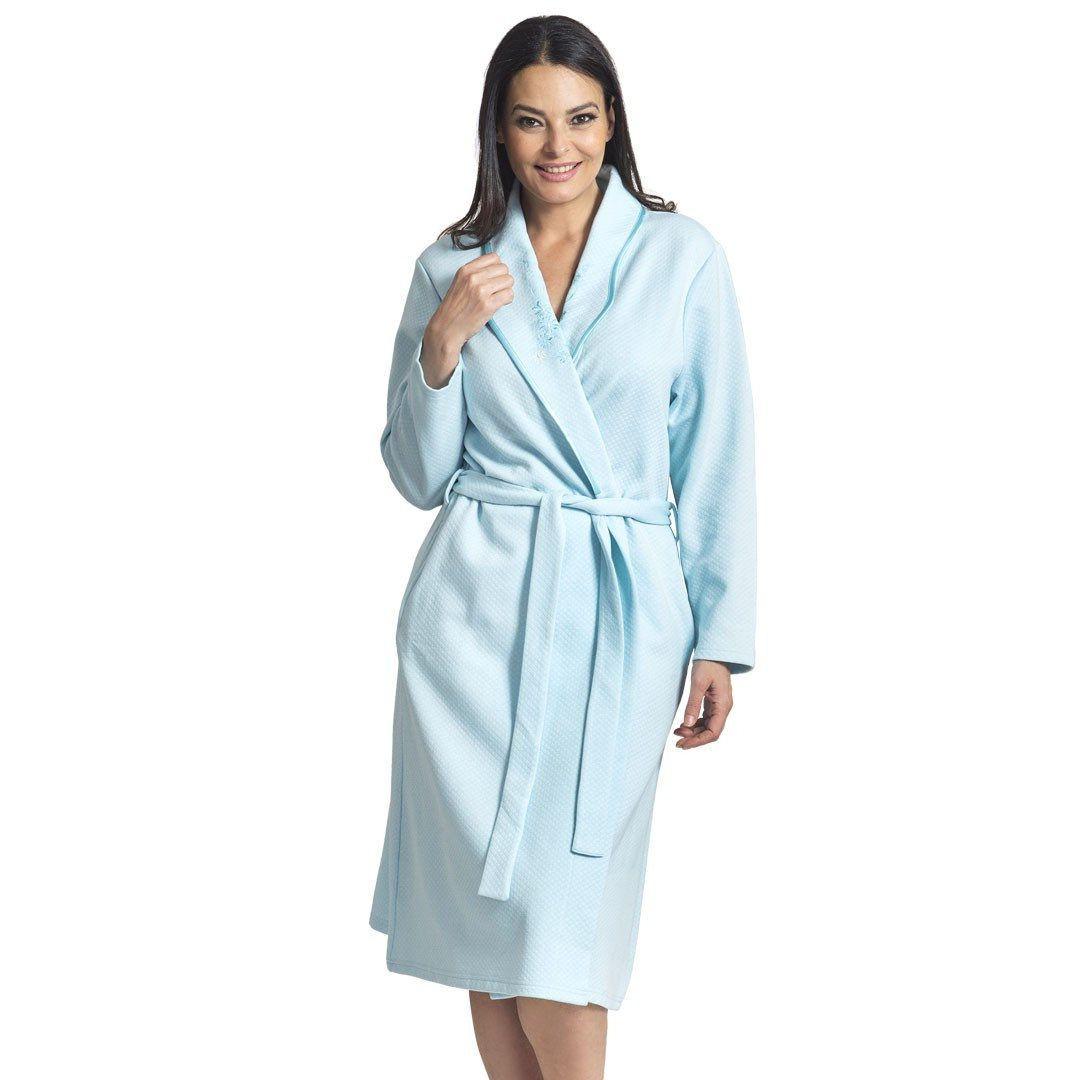 Bata Biscocho Algodón Smoking Y Bordado | Elegancia Natural-2