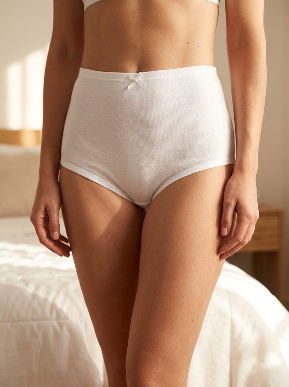 Calzon Cuadro Rib Alto Algodon Acanalado Mujer LADY GENNY-3