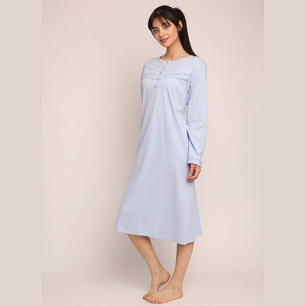 Camisa algodón liso con bordado tallas grandes | Confort-7