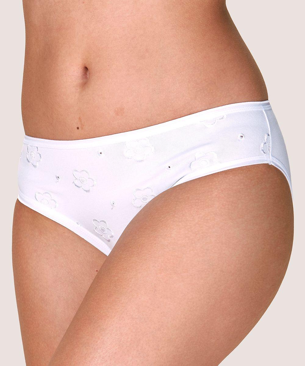 Calzón bikini Algodón flores bordadas Mujer LADY GENNY-0
