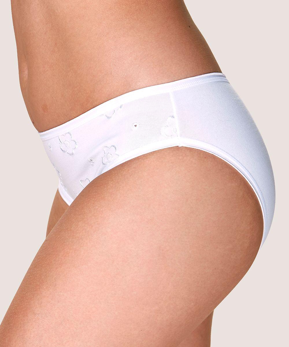 Calzón bikini Algodón flores bordadas Mujer LADY GENNY-2