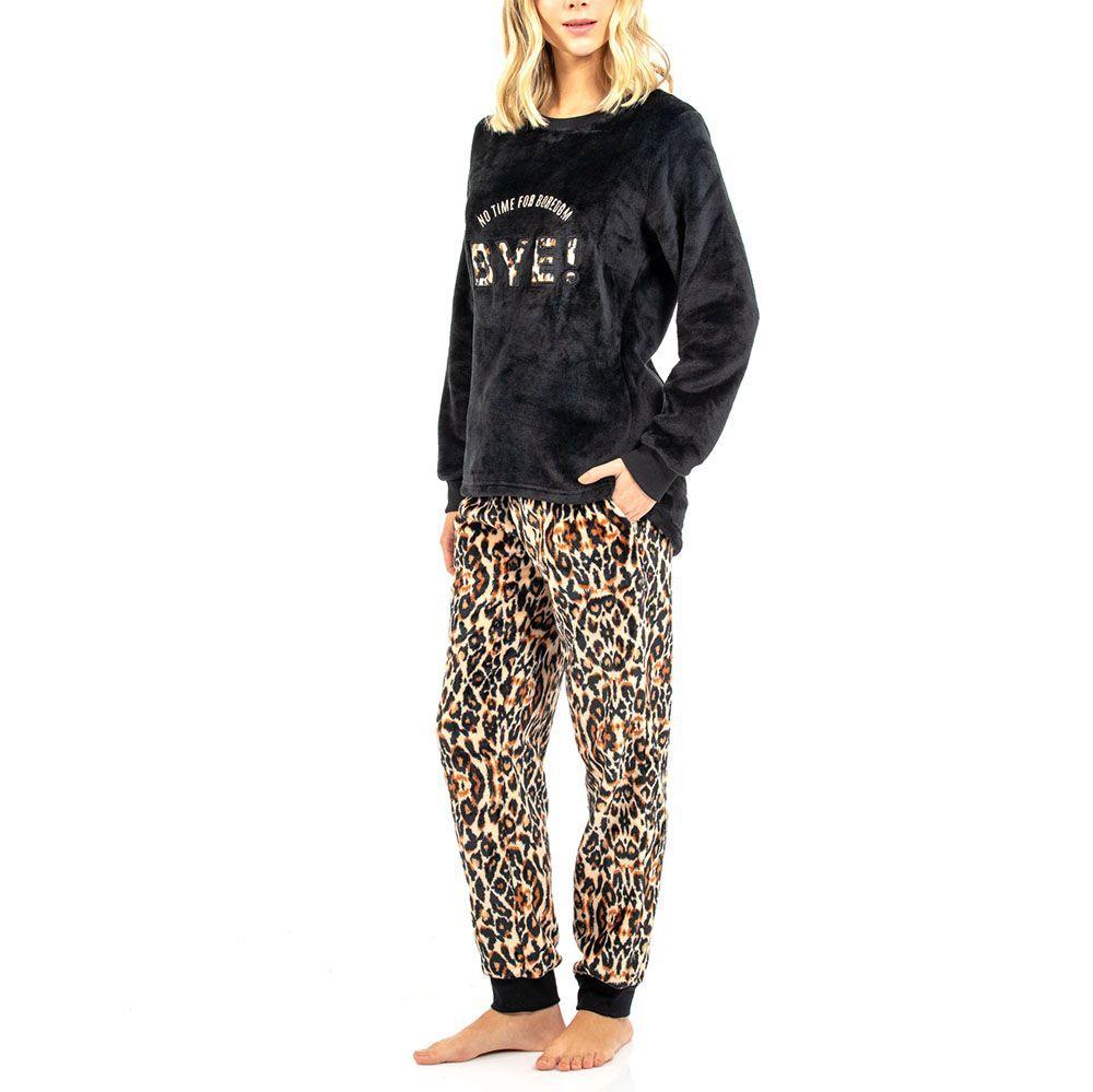 Pijama Estampado Leopardo Polar Lady Genny-2