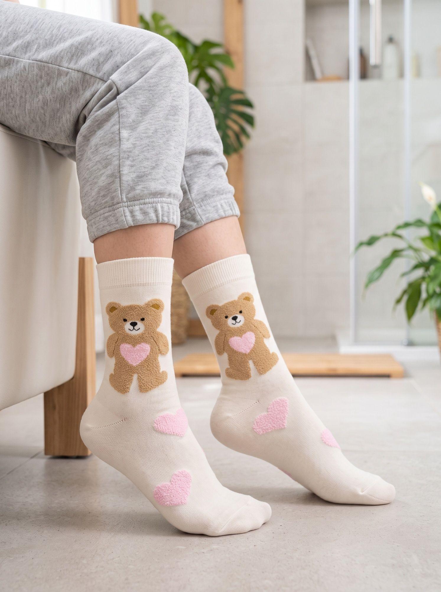 Calcetines Algodón Osito Corazón Unisex Adulto-8