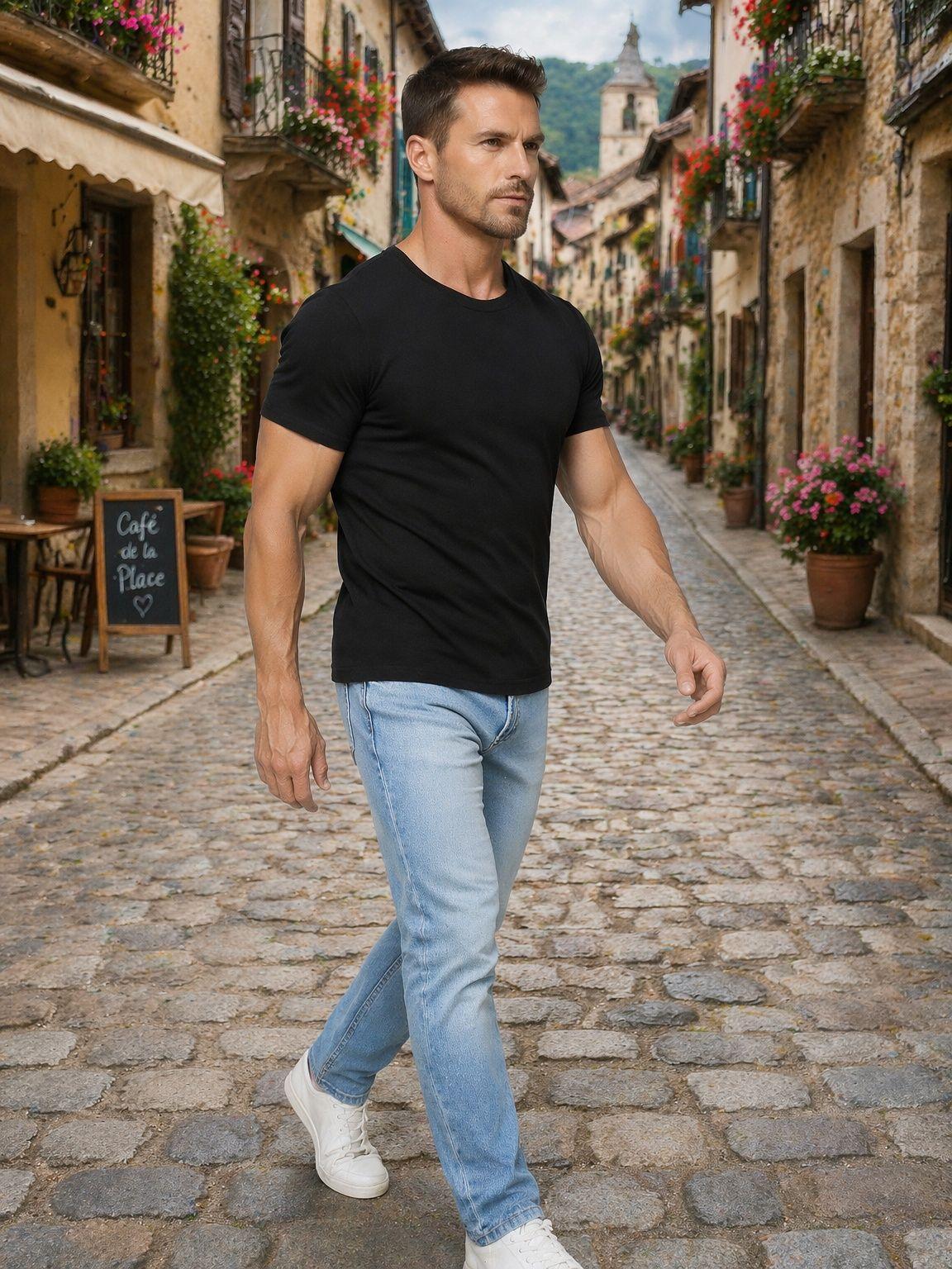 Camiseta Cotton Rib Manga Corta Cuello Redondo-7