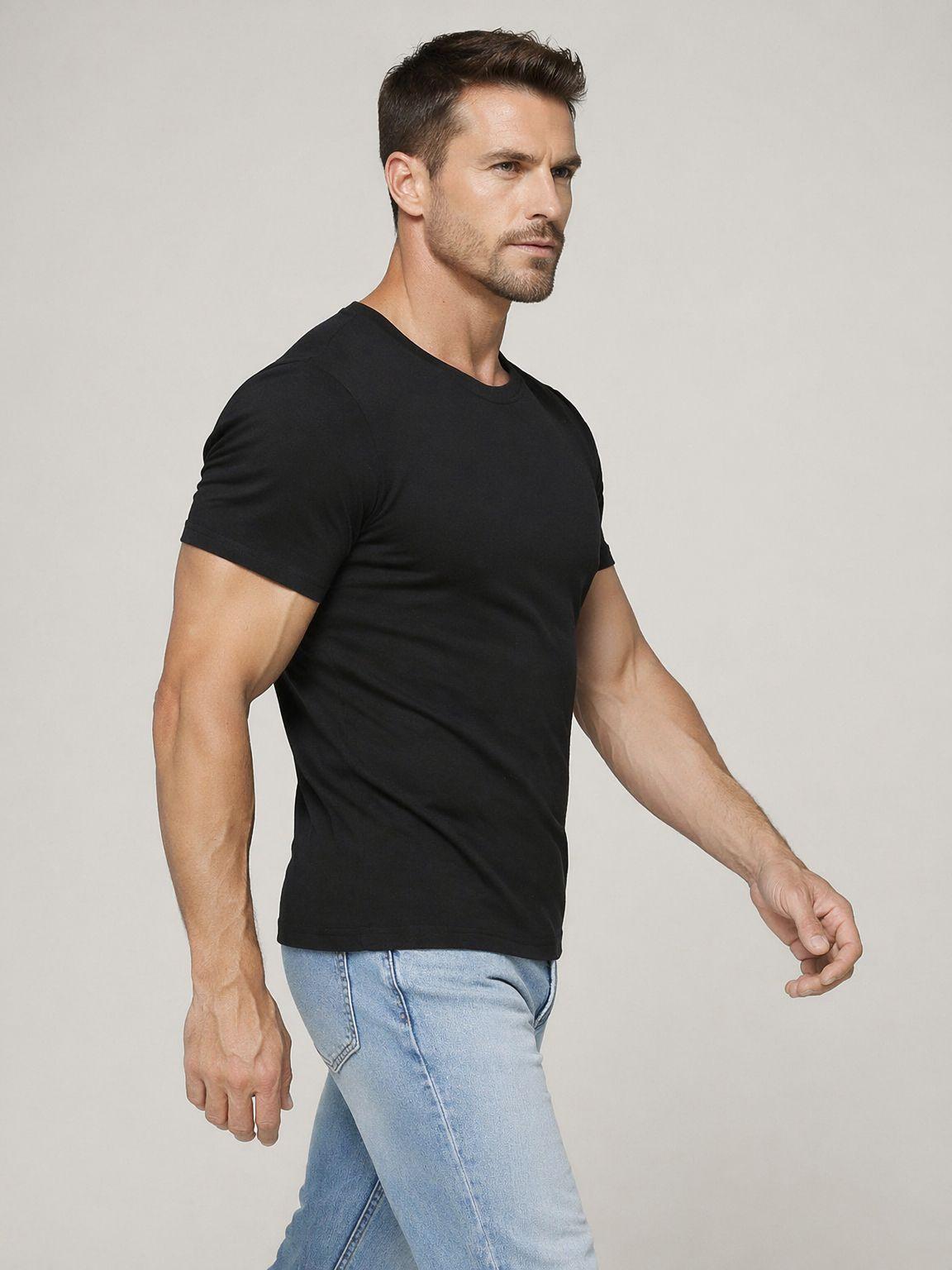 Camiseta Cotton Rib Manga Corta Cuello Redondo-4