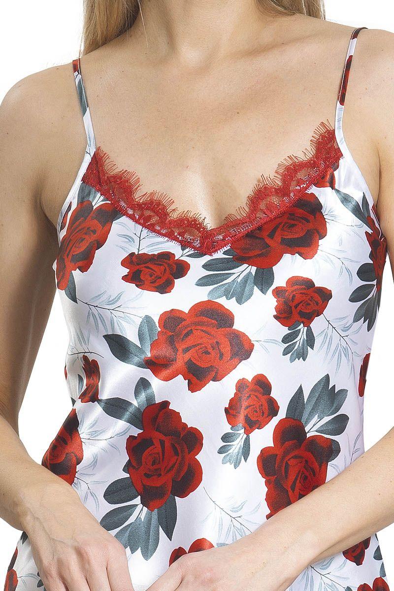 Camisola Satin Estampado Rosas Pabilo-2