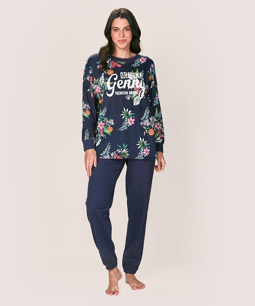 Conjunto Pijama Algodón Floreado Lady Genny-0