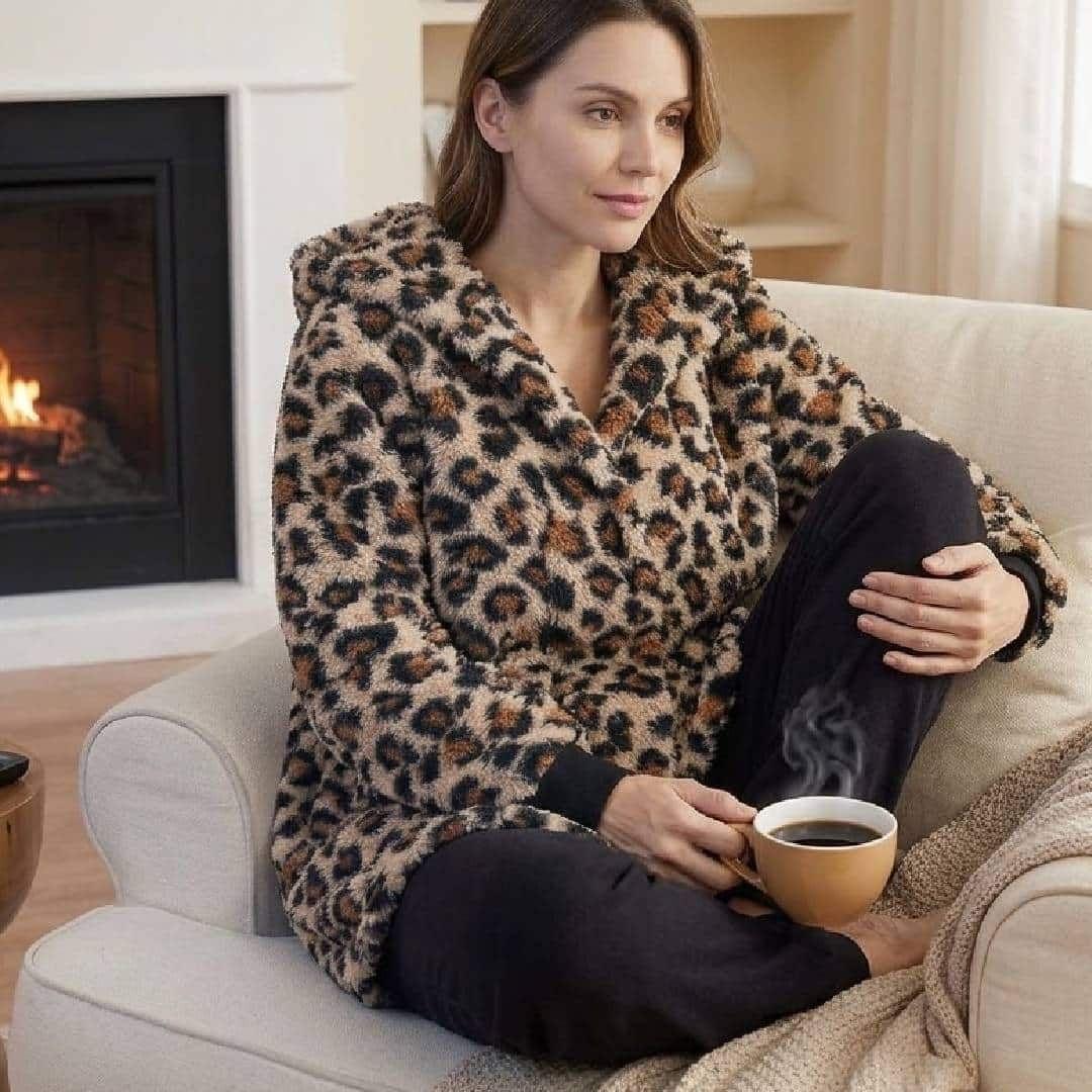 Tapado Polar Animal Print | Abrigo Suave y Sofisticado-7