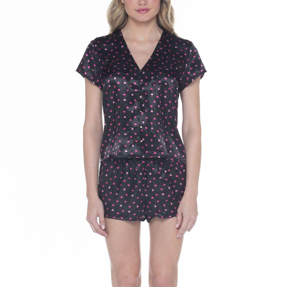 Pijama Satin Corto Mujer-0