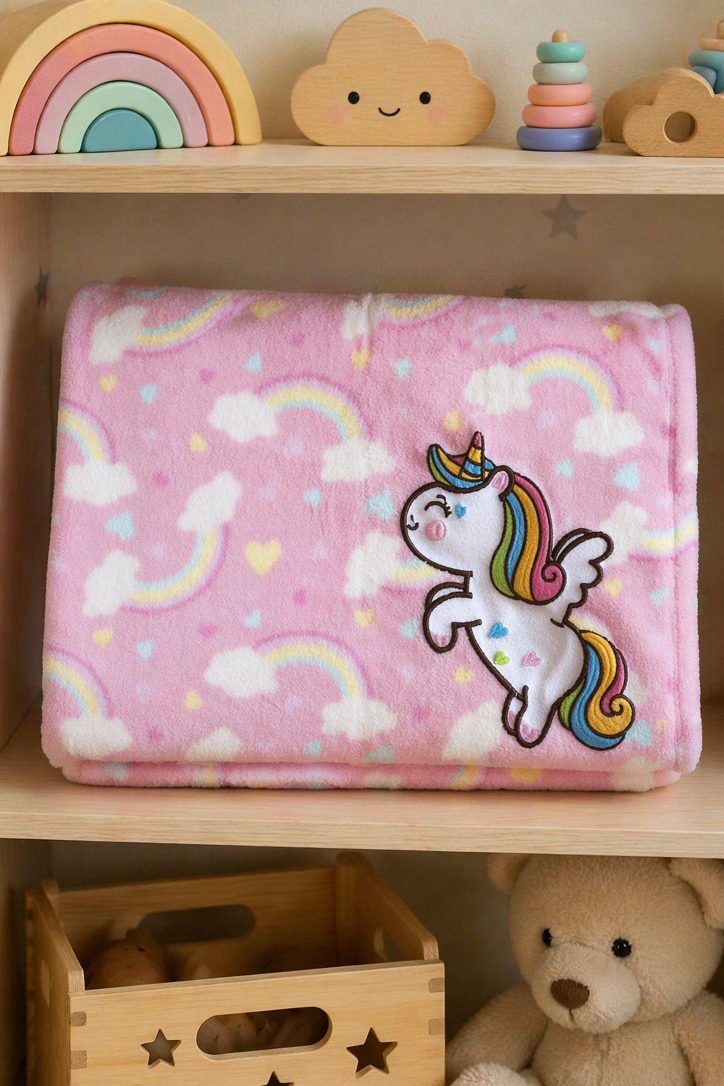 Manta extra suave bebe unicornio | Maximo confort y calor-1