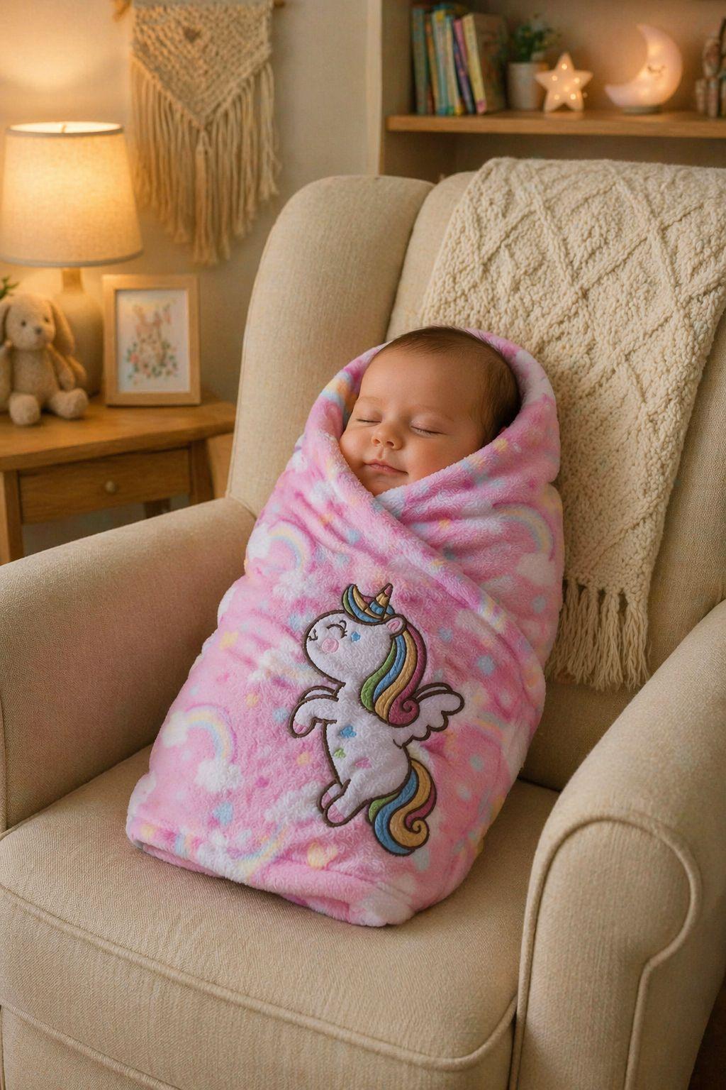 Manta extra suave bebe unicornio | Maximo confort y calor-3