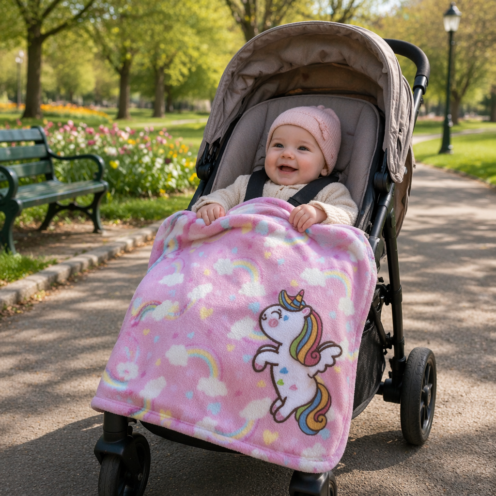 Manta extra suave bebe unicornio | Maximo confort y calor-4