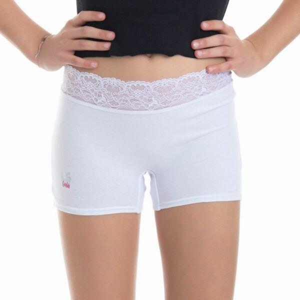 Pantaleta Infantil de Algodón con Encaje-0