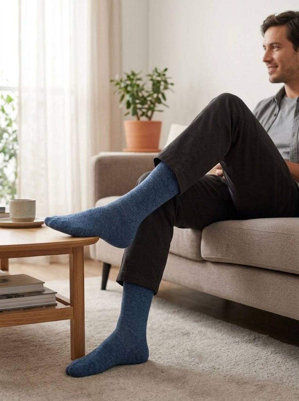 Calcetín Algodón Largo Americano | Confort Diario Masculino-5