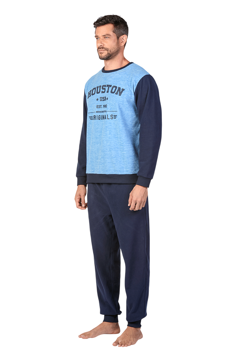 Pijama Micropolar Hombre Dos Tonos-2