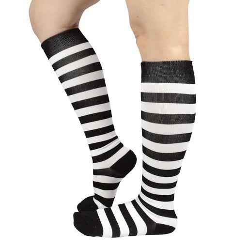 Bucaneras de Compresión Rayas Blancas y Negras-0