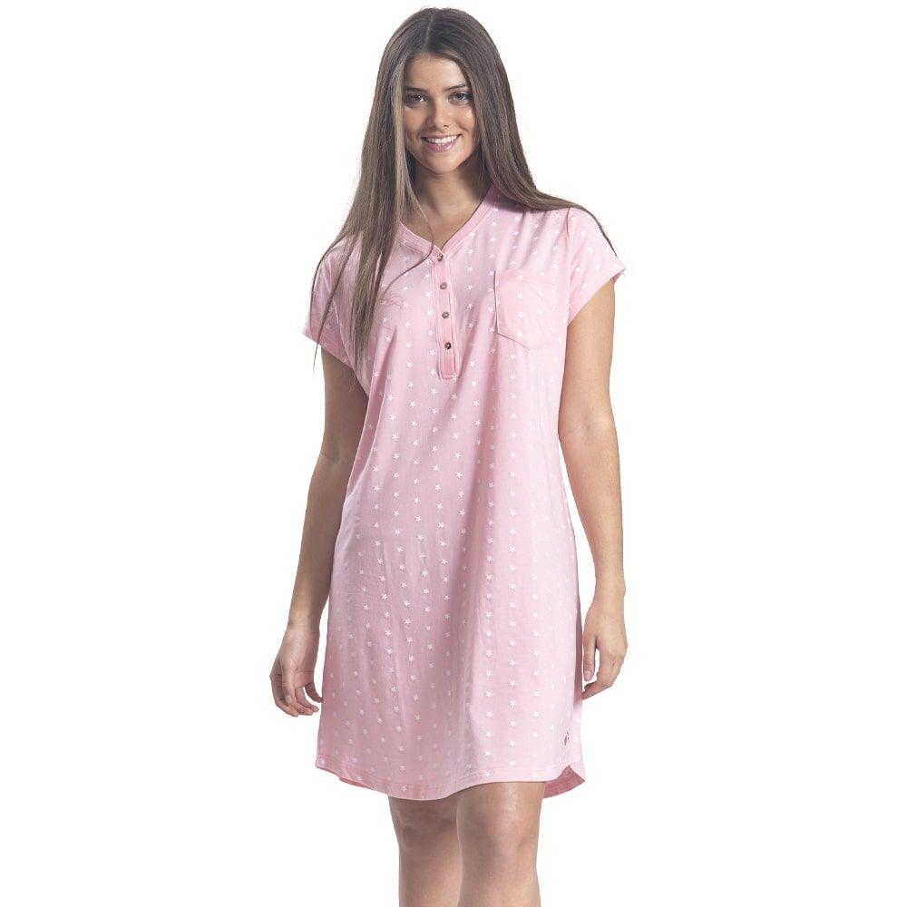 Camisola Algodón Estampado Estrellas Manga Corta Con Botones-2