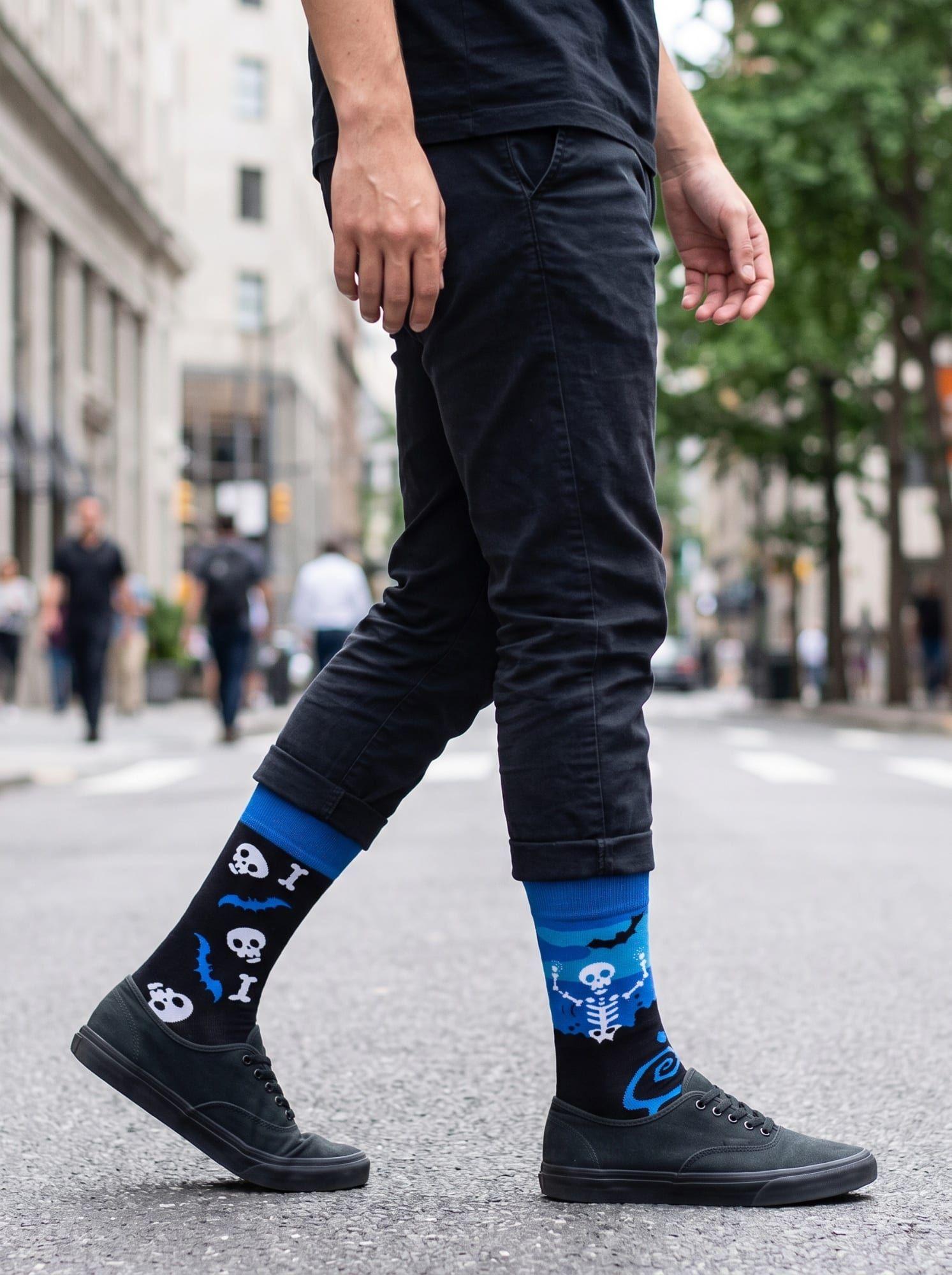Calcetines SOQUETE Algodón Calavera Murciélago Unisex Adulto-3