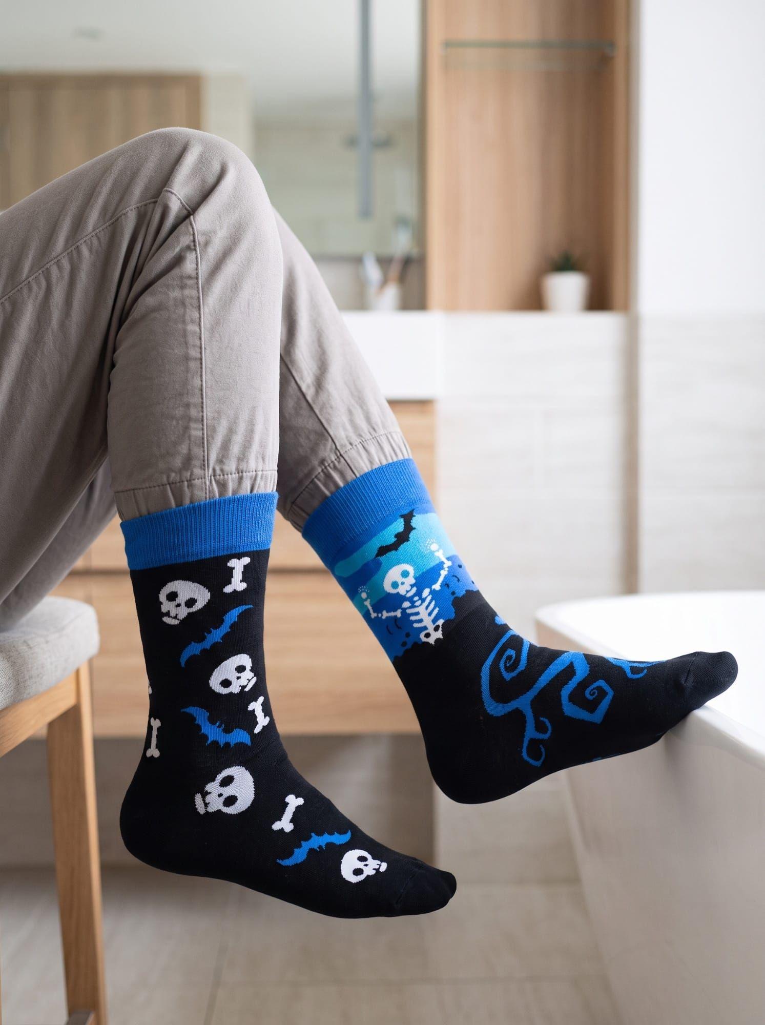 Calcetines SOQUETE Algodón Calavera Murciélago Unisex Adulto-5