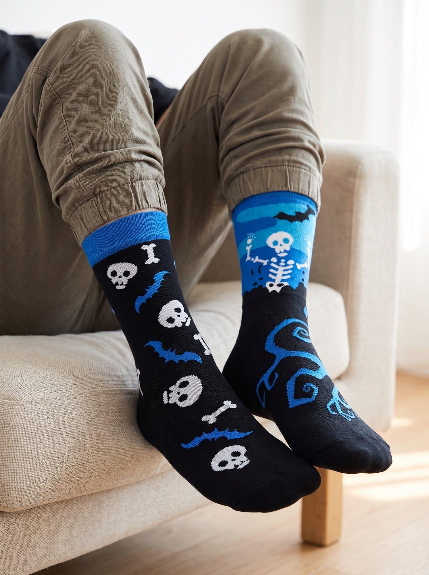 Calcetines SOQUETE Algodón Calavera Murciélago Unisex Adulto-8