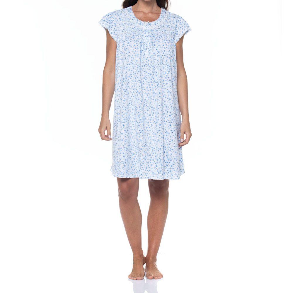 Camisa de Dormir Estampada de Algodón-0