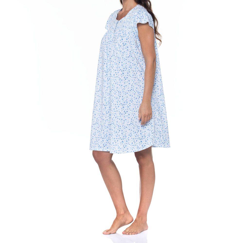 Camisa de Dormir Estampada de Algodón-1
