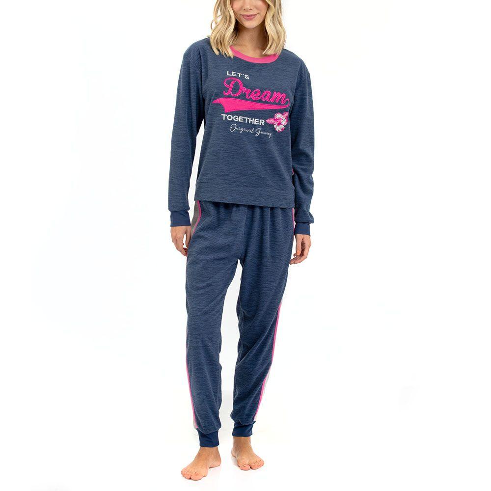 Pijama Micropolar Floral Confort-0