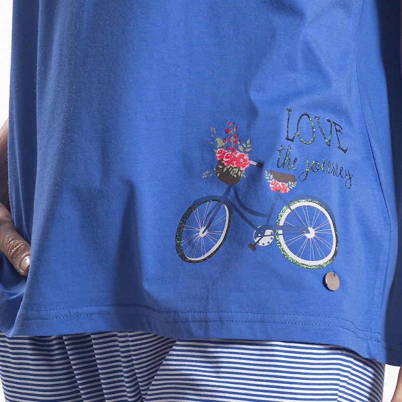 Pijama Algodón Capri Con Botones Est. Bicicleta | Confort Diario-1