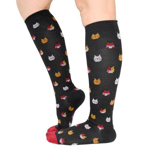 Bucaneras de Compresión Caritas de Gatos de Colores-0