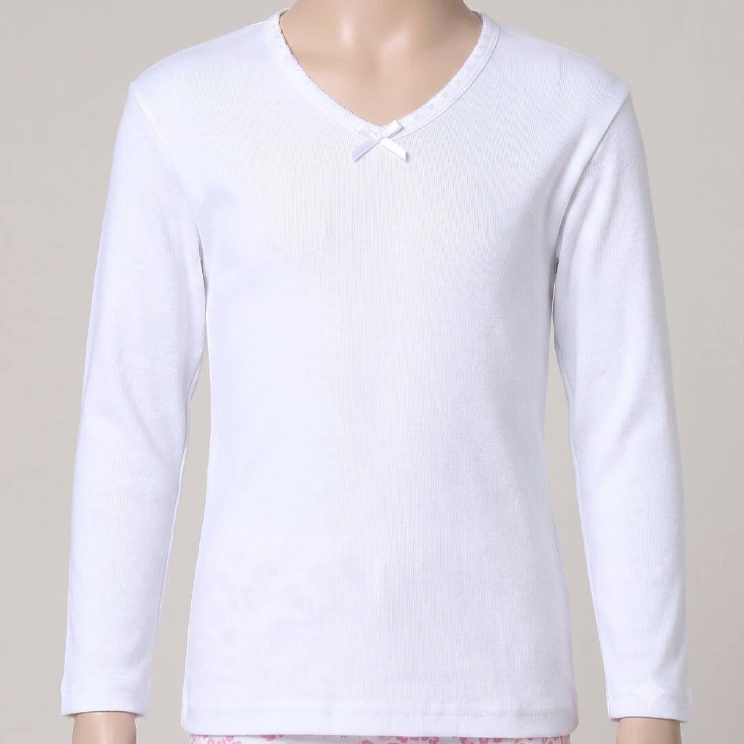 Camiseta manga larga de algodón para niñas-4