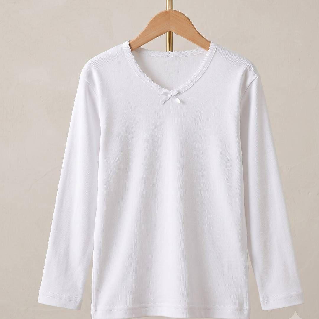 Camiseta manga larga de algodón para niñas-5
