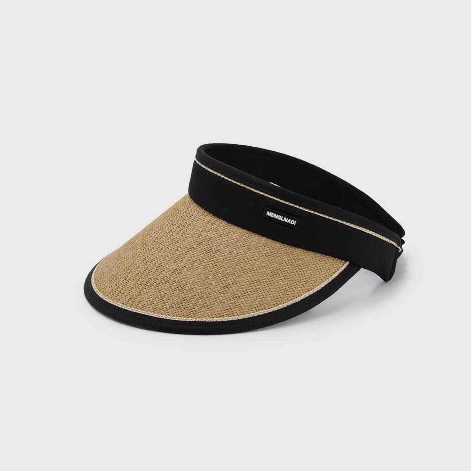 Visera de rafia ajustable con borde-0
