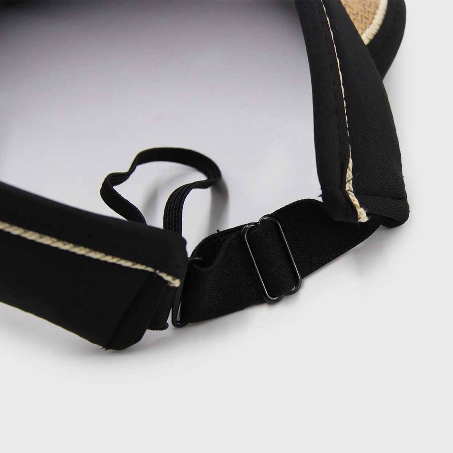 Visera de rafia ajustable con borde-3