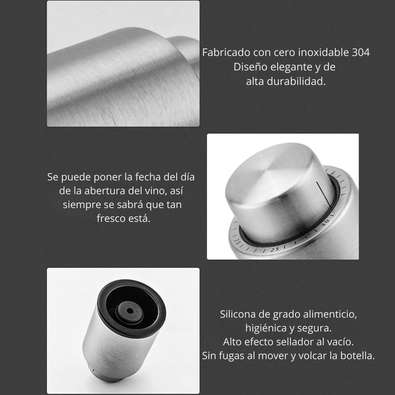 Tapón de Sellado al Vacío para Vino con Indicador de Fecha-6