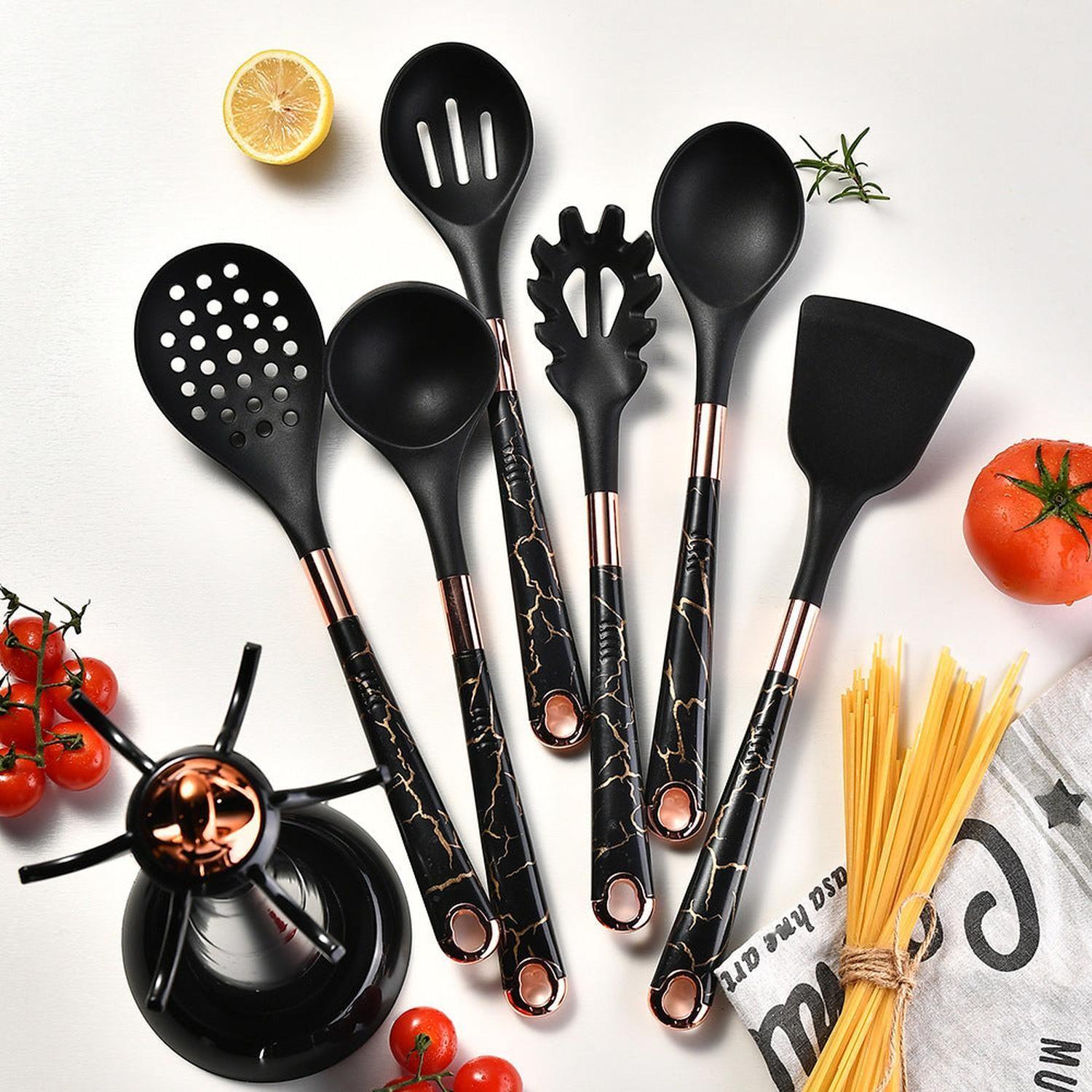Juego De Utensilios De Cocina Silicona 7pzas Diseño Elegante-1