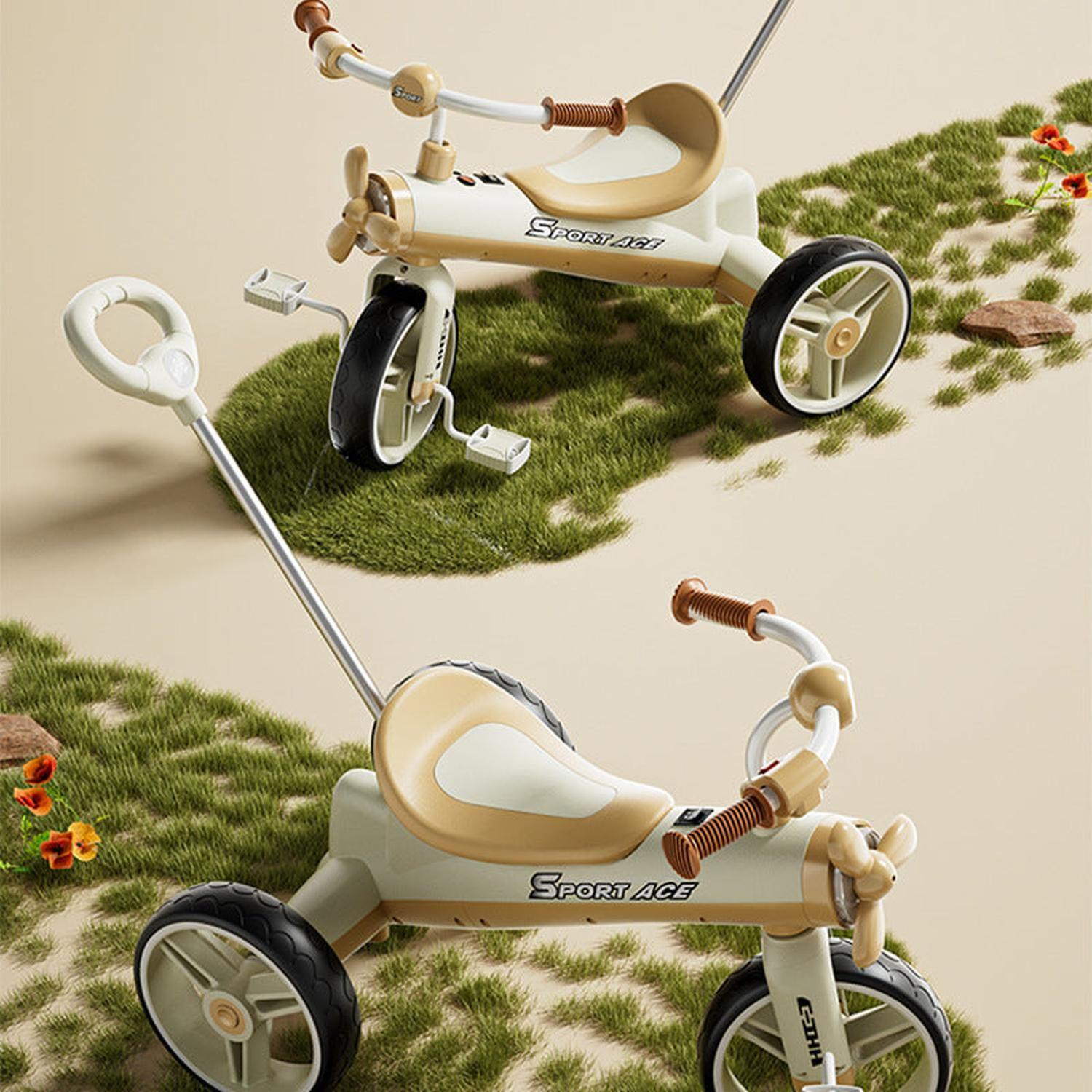 Triciclo con hélice y Empujador para Bebés y Niños Pequeños-1