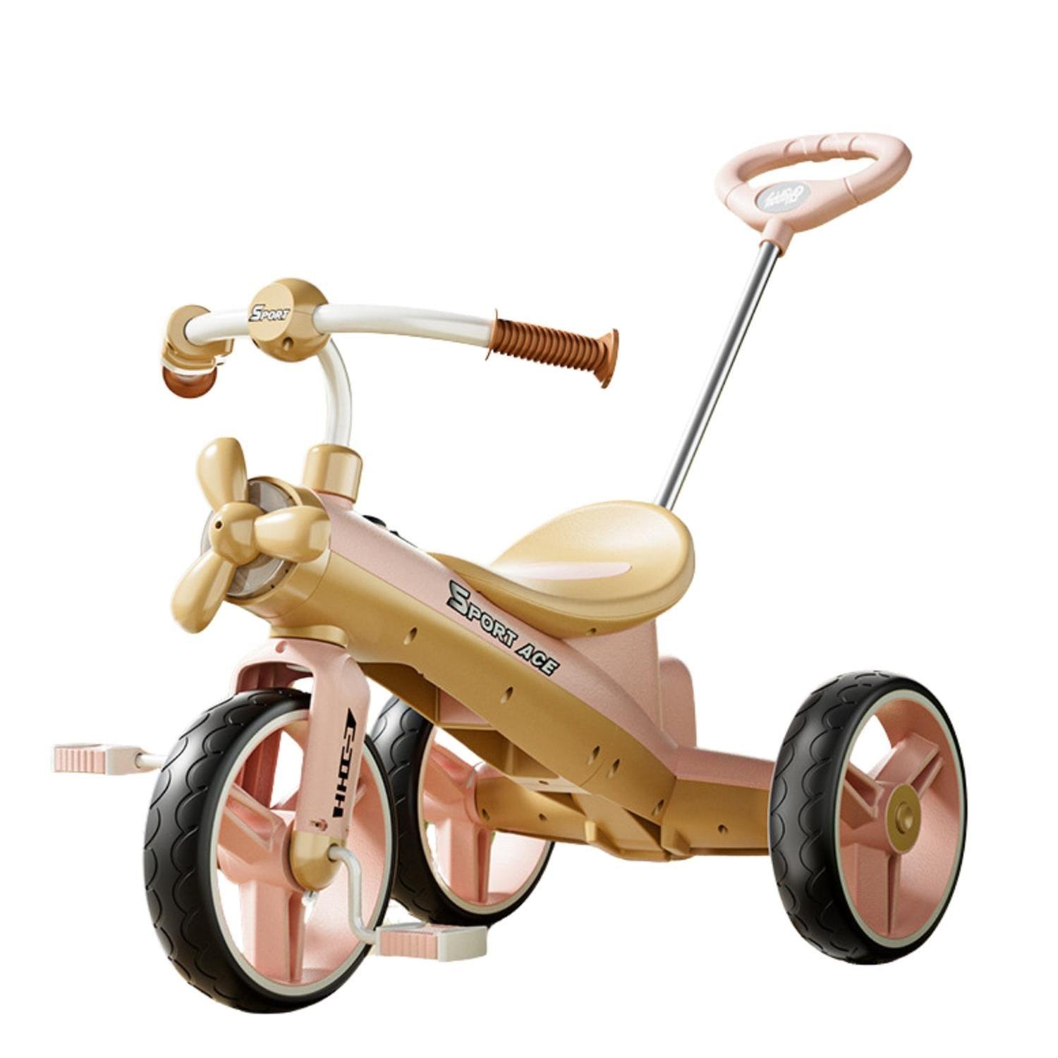 Triciclo con hélice y Empujador para Bebés y Niños Pequeños-0