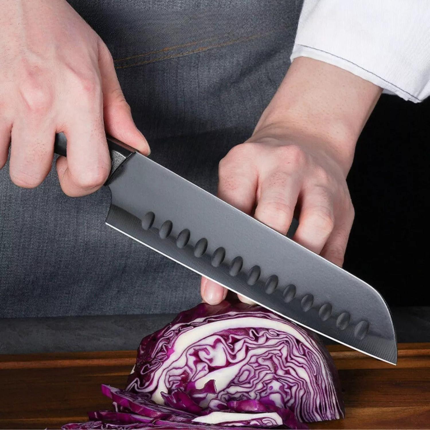 Set De Cuchillos 19 Piezas Con Base Madera Profesional-4