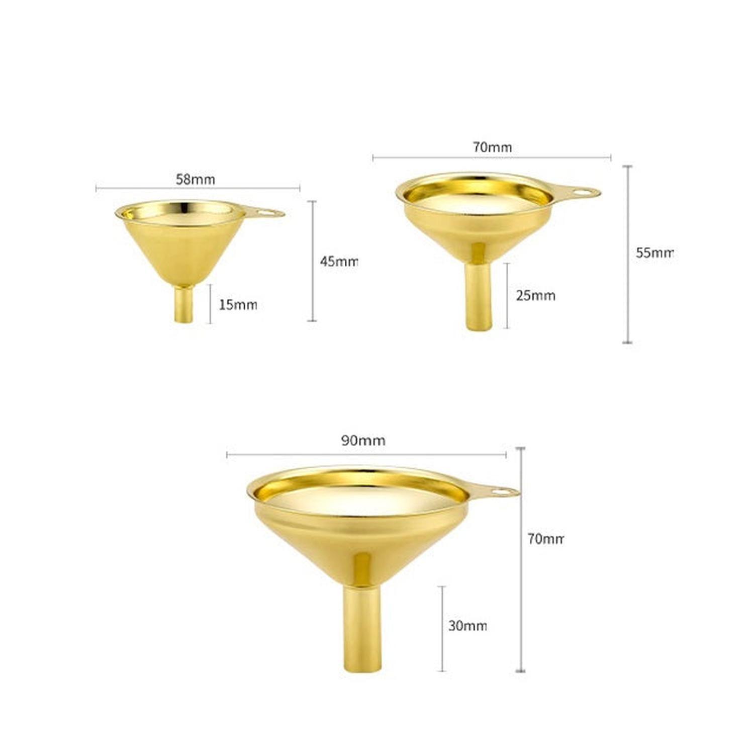 Set de 3 Embudos De Boca Ancha Acero Inoxidable Para Cocina-5