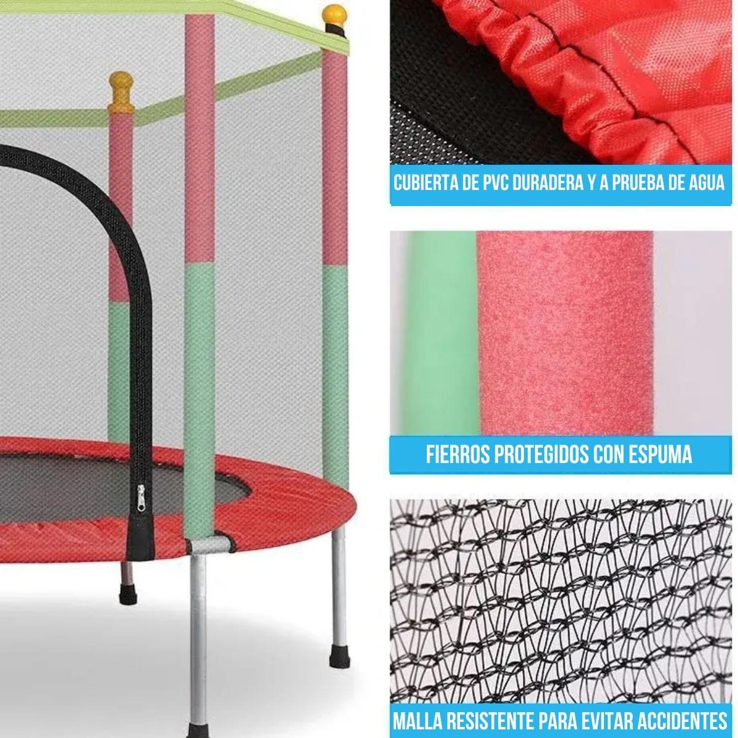 Mini Trampolín Cama Elástica con Malla para Niños 140cm-3