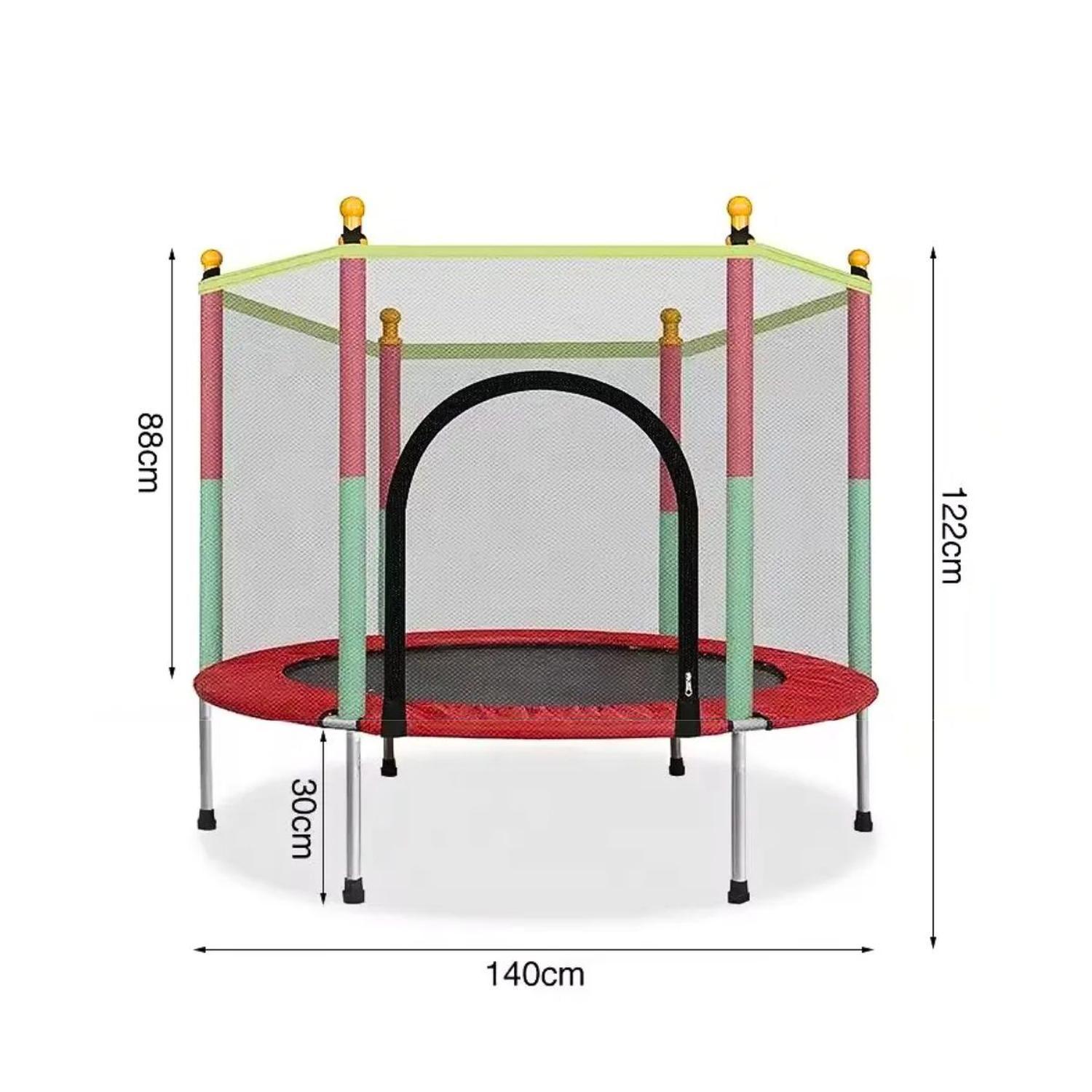 Mini Trampolín Cama Elástica con Malla para Niños 140cm-4